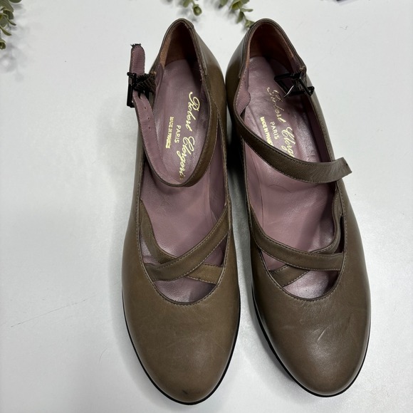 Robert Clergerie Shoes - Robert Clergerie Paris Mary Jane Leather Platform Wedge Shoes Womens 8.5